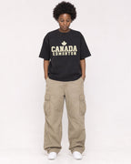 Mockup Boxy Heavyweight Tee Black female full-body 14