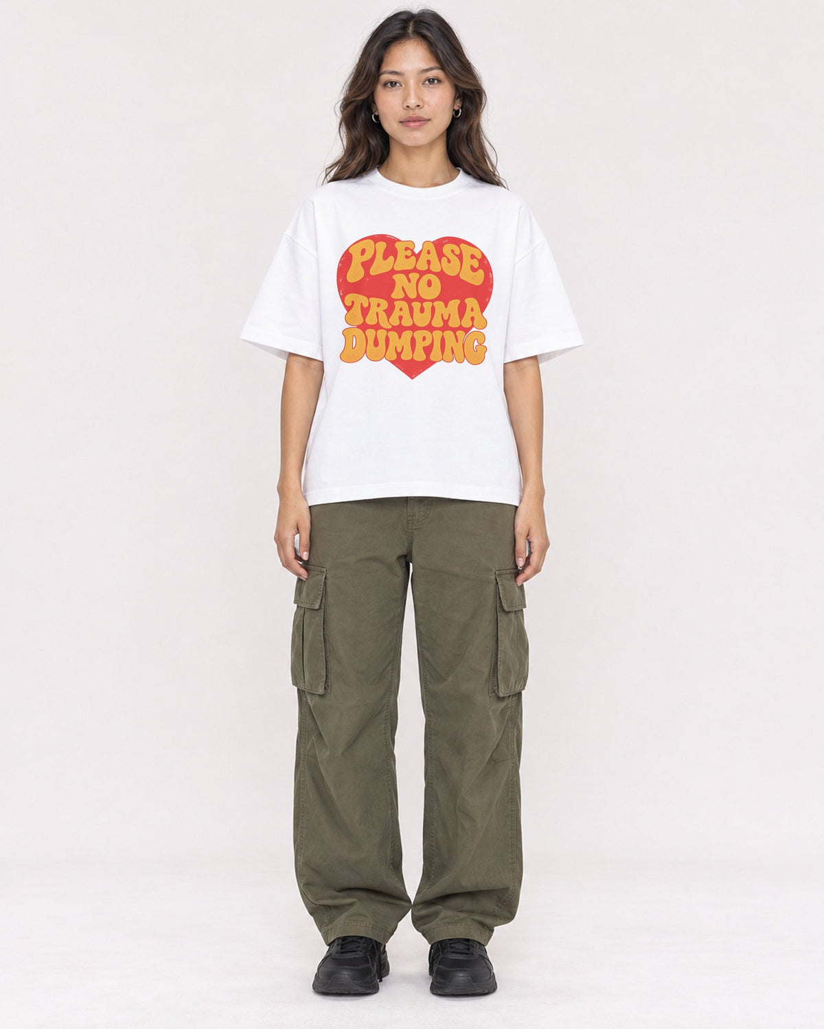 Mockup Boxy Heavyweight Tee White female full-body 02