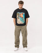 Mockup Boxy Heavyweight Tee Black male full-body 08
