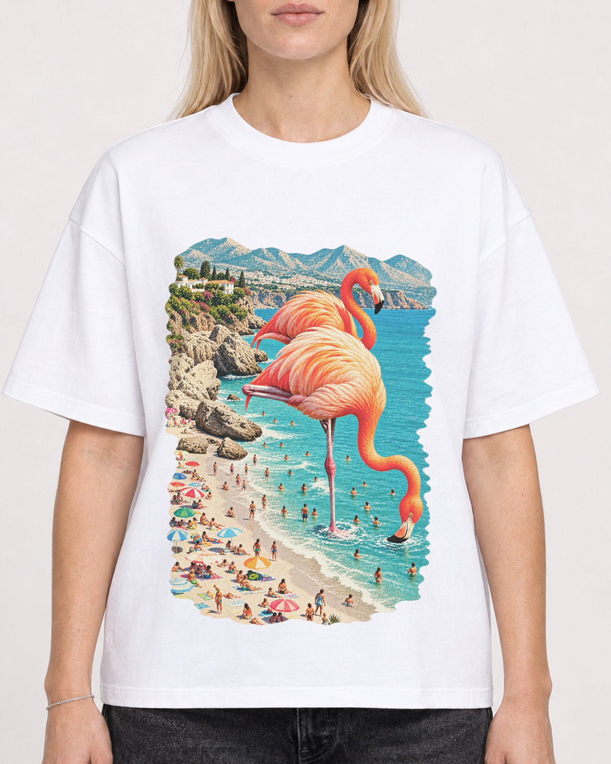 Mockup Boxy Heavyweight Tee White female close-up 08