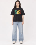 Mockup Boxy Heavyweight Tee Black female full-body 03