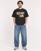 Mockup Boxy Heavyweight Tee Black male full-body 02