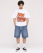 Mockup Boxy Heavyweight Tee White male full-body 03