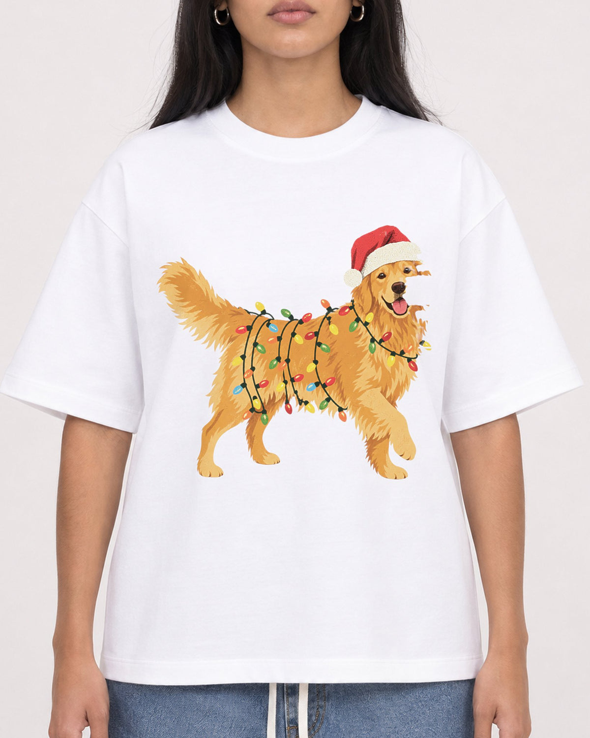 Mockup Boxy Heavyweight Tee White female close-up 46