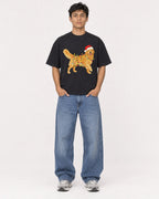 Mockup Boxy Heavyweight Tee Black male full-body 46