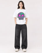Mockup Boxy Heavyweight Tee White female full-body 03