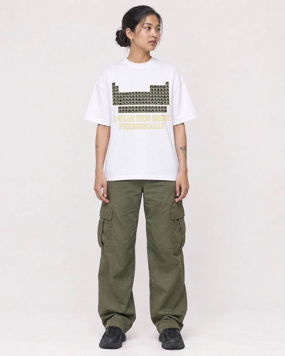 Mockup Boxy Heavyweight Tee White female full-body 12