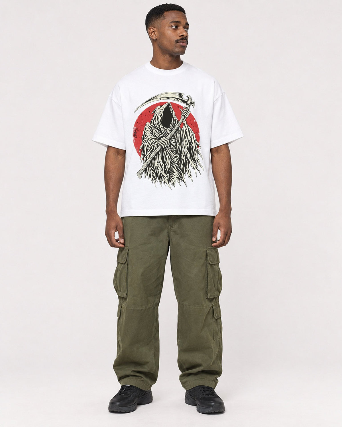 Mockup Boxy Heavyweight Tee White male full-body 14