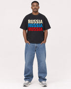 Mockup Boxy Heavyweight Tee Black male full-body 14