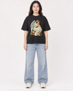 Mockup Boxy Heavyweight Tee Black female full-body 03