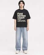 Mockup Boxy Heavyweight Tee Black male full-body 41