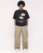 Mockup Boxy Heavyweight Tee Black female full-body 14