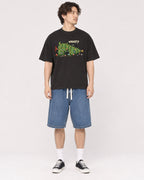 Mockup Boxy Heavyweight Tee Black male full-body 03