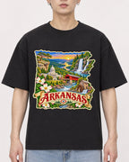 Mockup Boxy Heavyweight Tee Black male close-up 01
