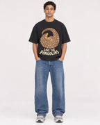 Mockup Boxy Heavyweight Tee Black male full-body 10