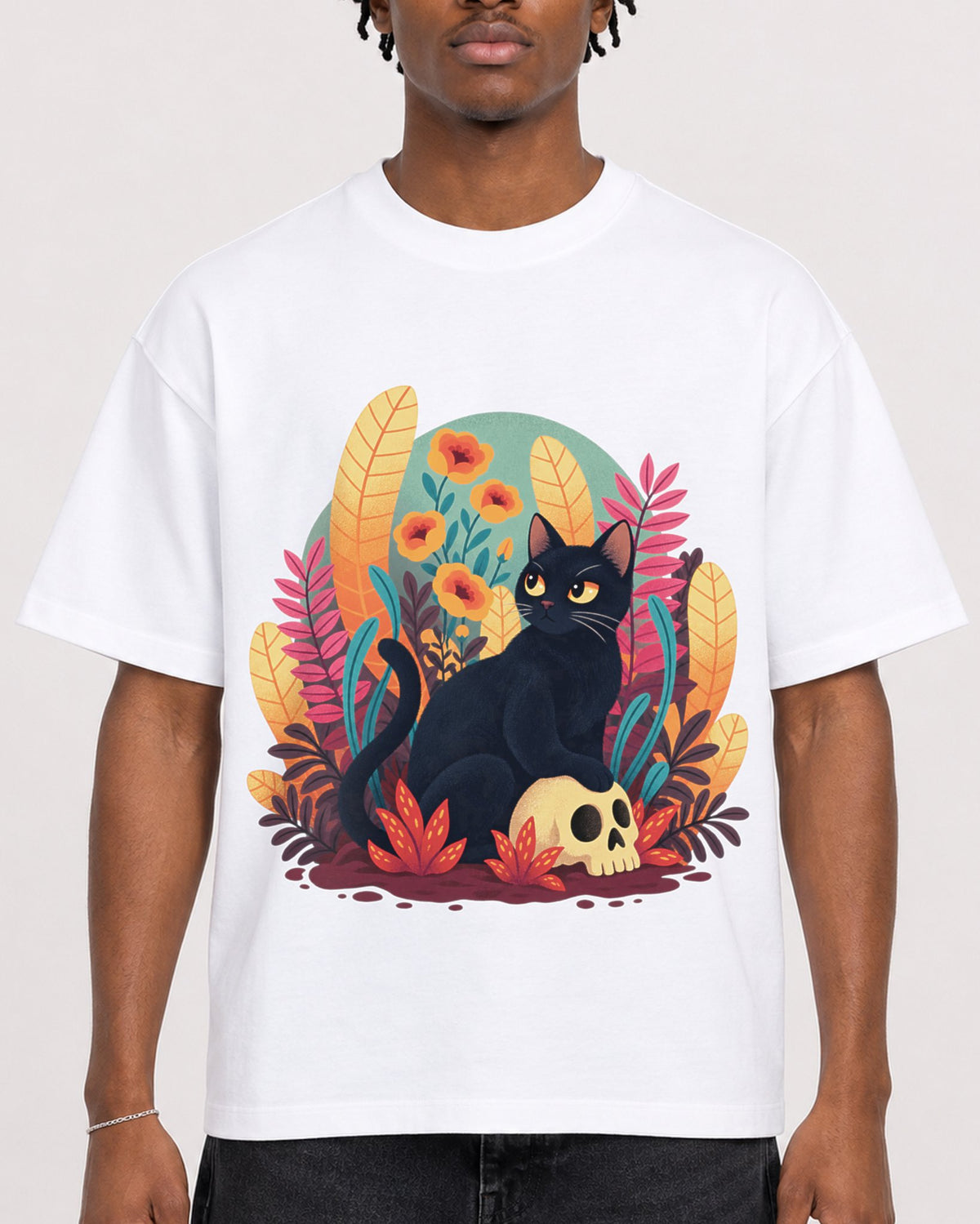 Mockup Boxy Heavyweight Tee White male close-up 05
