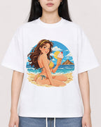 Mockup Boxy Heavyweight Tee White female close-up 01