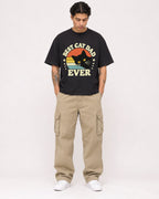 Mockup Boxy Heavyweight Tee Black male full-body 36