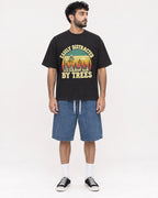 Mockup Boxy Heavyweight Tee Black male full-body 07