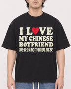 Mockup Boxy Heavyweight Tee Black male close-up 03