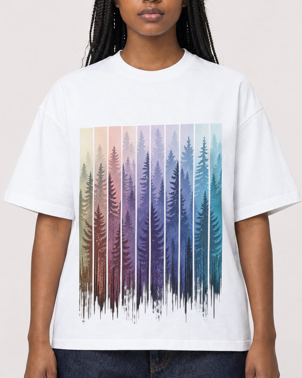 Mockup Boxy Heavyweight Tee White female close-up 04