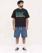 Mockup Boxy Heavyweight Tee Black male full-body 07
