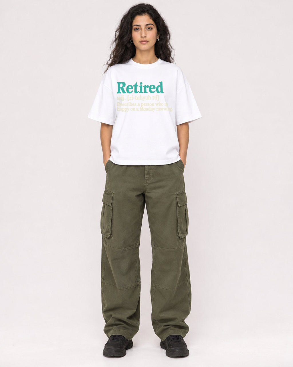 Mockup Boxy Heavyweight Tee White female full-body 07