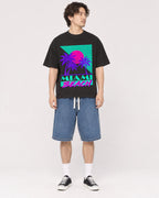 Mockup Boxy Heavyweight Tee Black male full-body 03