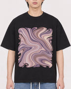Mockup Boxy Heavyweight Tee Black male close-up 11