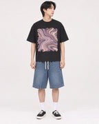 Mockup Boxy Heavyweight Tee Black male full-body 11