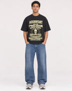 Mockup Boxy Heavyweight Tee Black male full-body 10