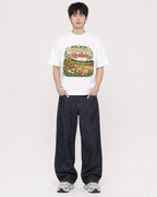 Mockup Boxy Heavyweight Tee White male full-body 01