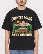 Mockup Boxy Heavyweight Tee Black male close-up 02