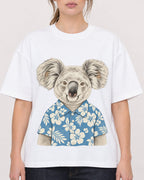 Mockup Boxy Heavyweight Tee White female close-up 29
