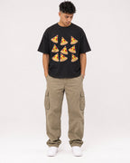 Mockup Boxy Heavyweight Tee Black male full-body 16