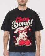 Mockup Boxy Heavyweight Tee Black male close-up 18