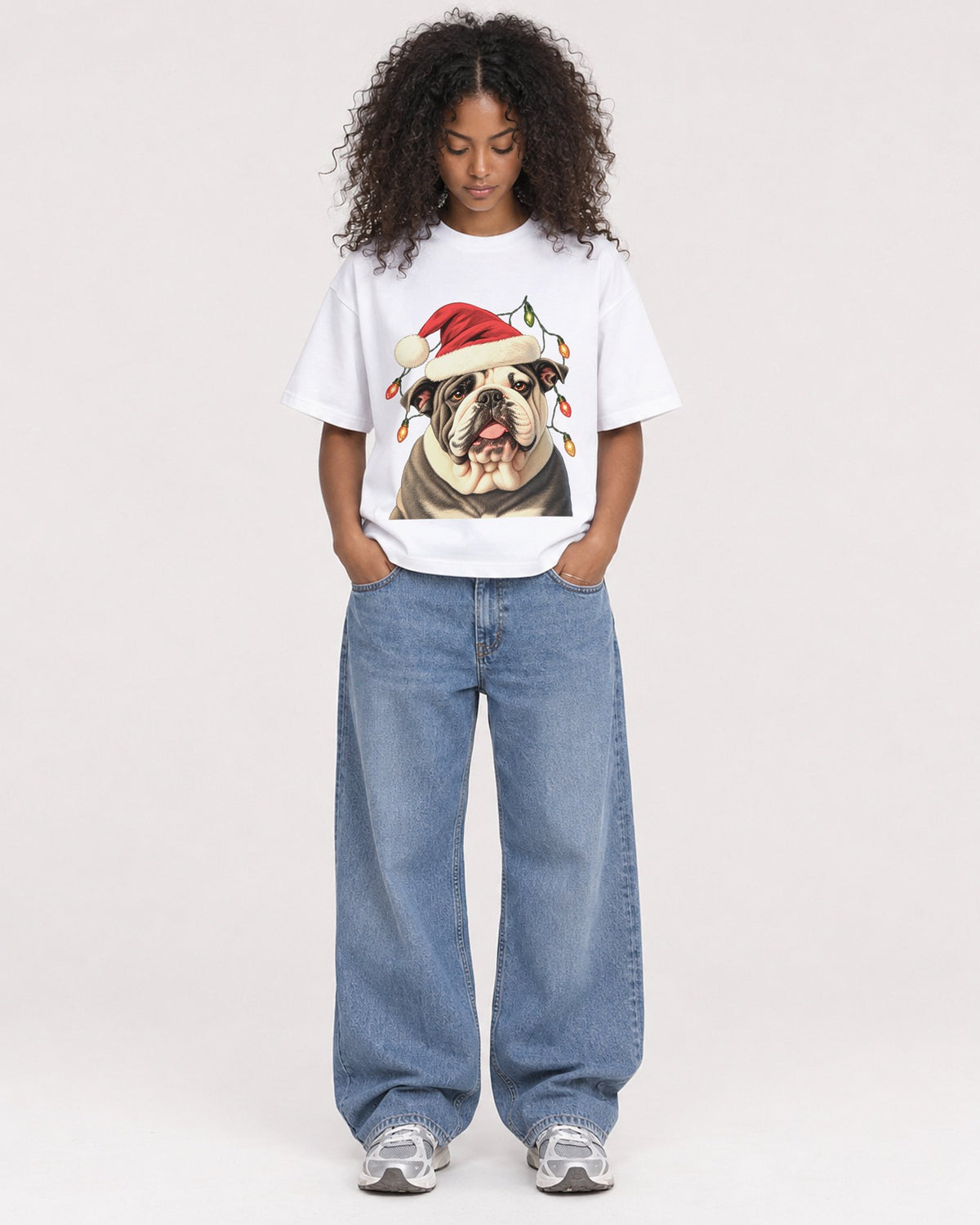 Mockup Boxy Heavyweight Tee White female full-body 05