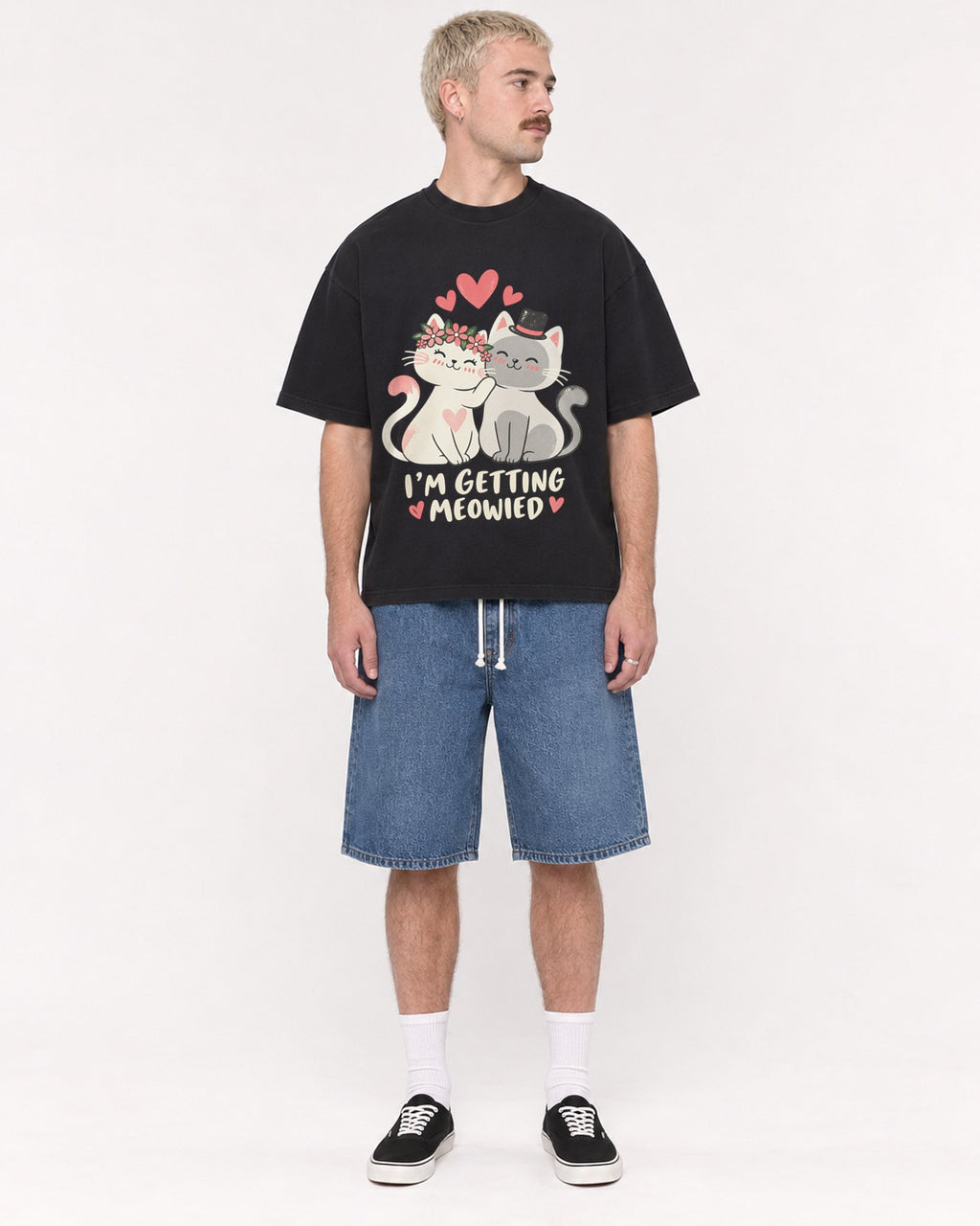 Mockup Boxy Heavyweight Tee Black male full-body 39