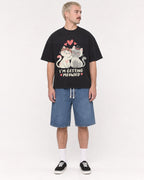 Mockup Boxy Heavyweight Tee Black male full-body 39