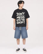 Mockup Boxy Heavyweight Tee Black male full-body 11
