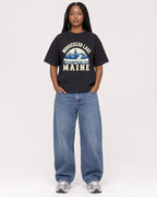 Mockup Boxy Heavyweight Tee Black female full-body 04