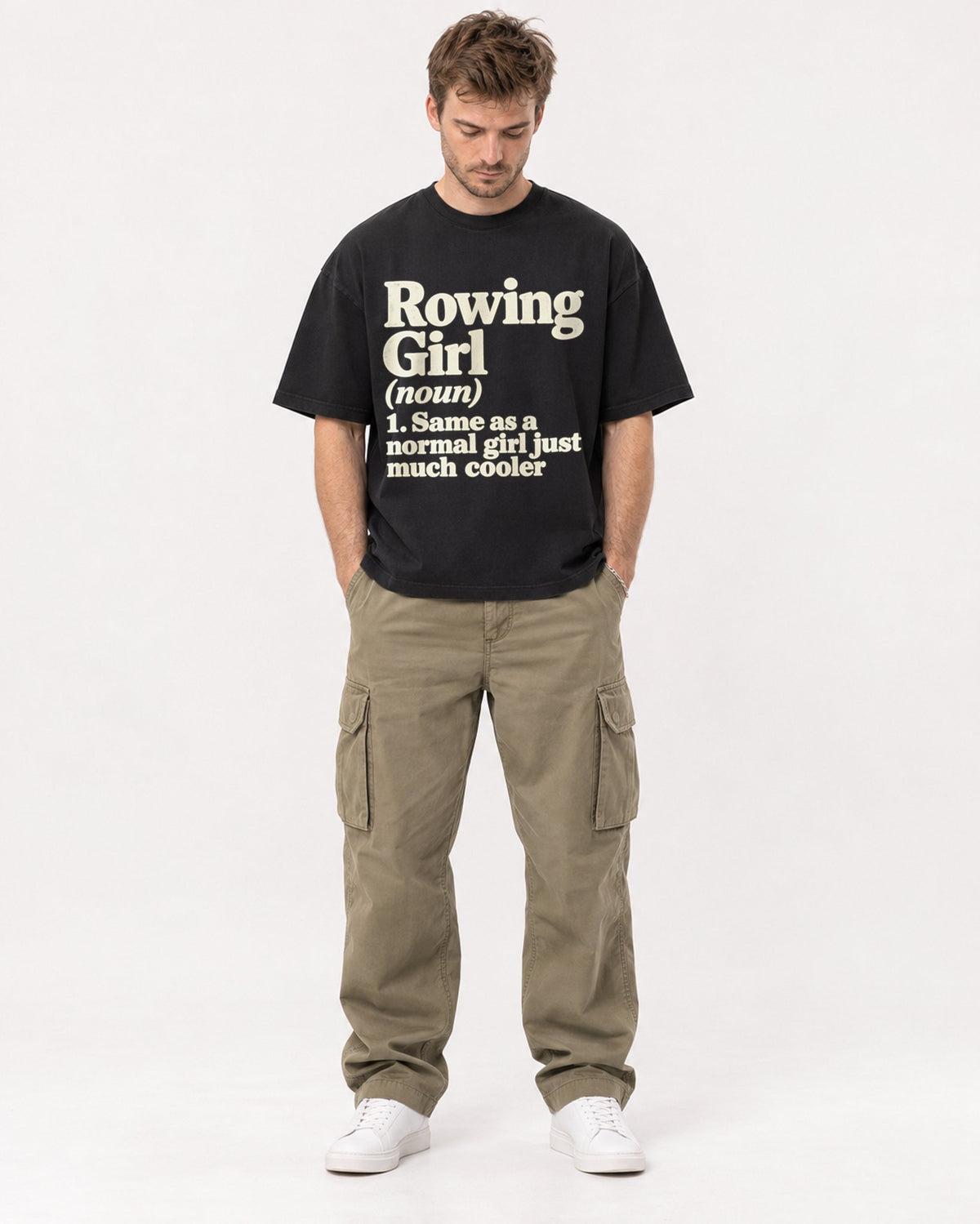 Mockup Boxy Heavyweight Tee Black male full-body 08