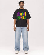 Mockup Boxy Heavyweight Tee Black male full-body 05