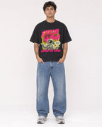 Mockup Boxy Heavyweight Tee Black male full-body 06