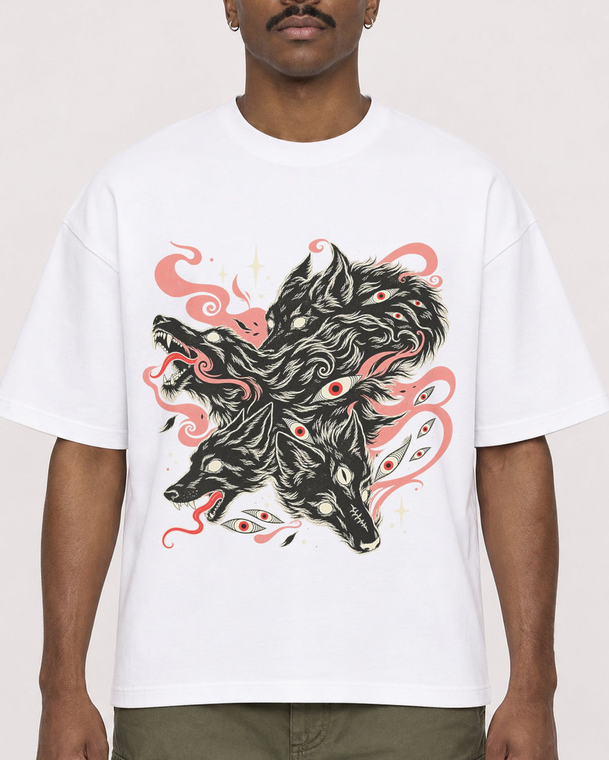 Mockup Boxy Heavyweight Tee White male close-up 44