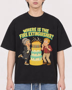 Mockup Boxy Heavyweight Tee Black male close-up 11