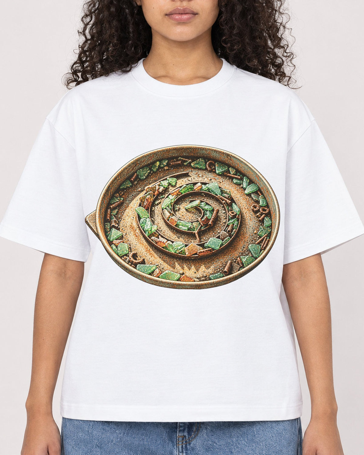 Mockup Boxy Heavyweight Tee White female close-up 10