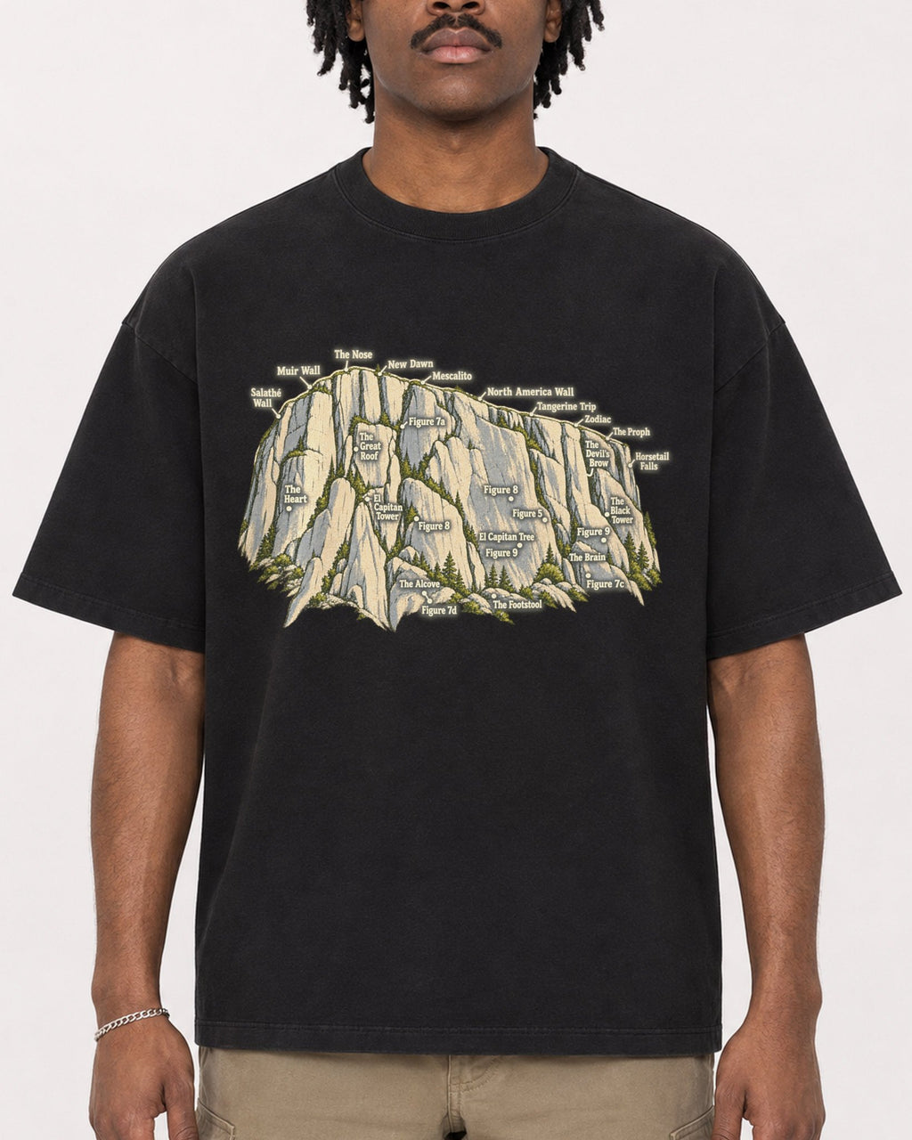 Mockup Boxy Heavyweight Tee Black male close-up 04