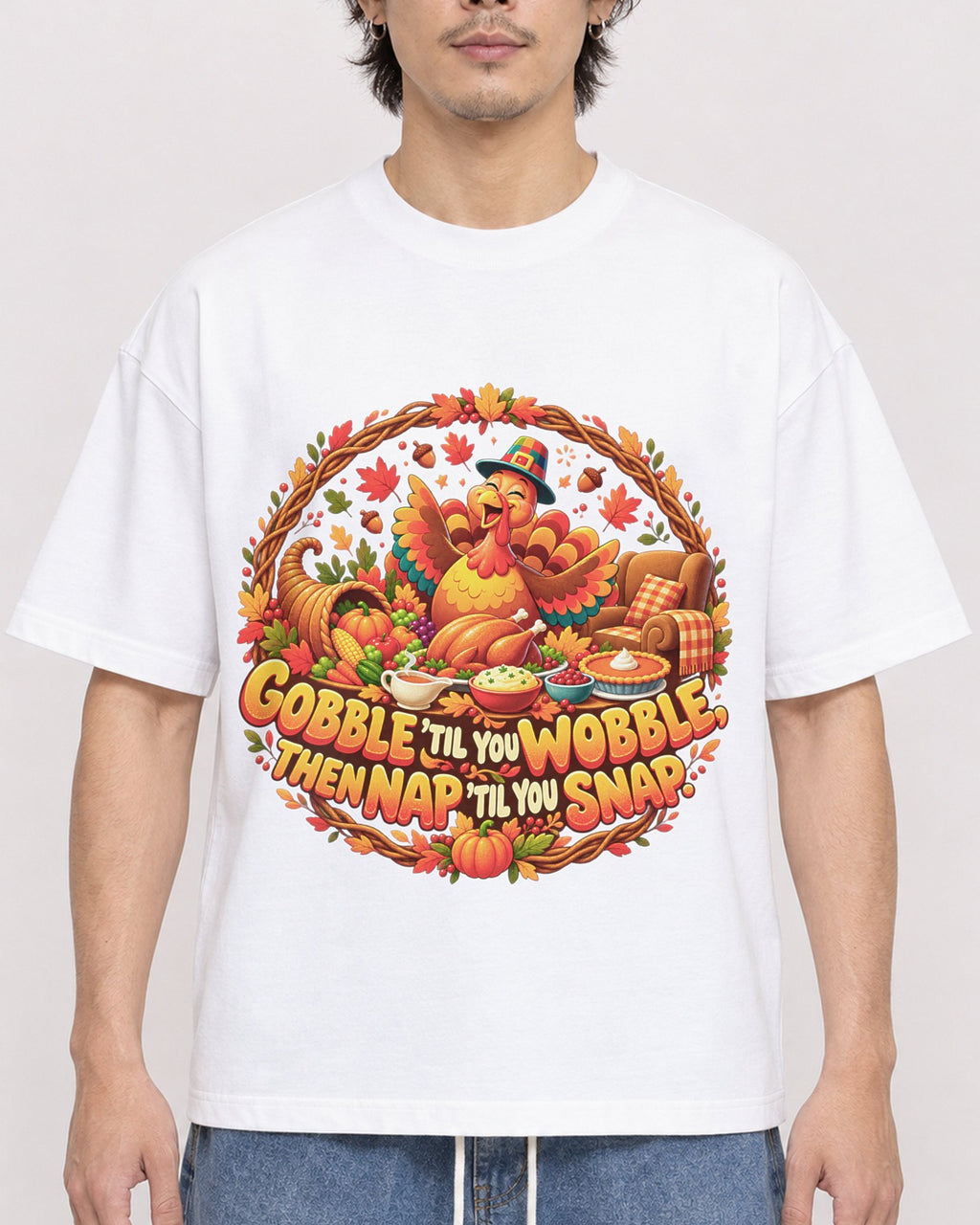 Mockup Boxy Heavyweight Tee White male close-up 03