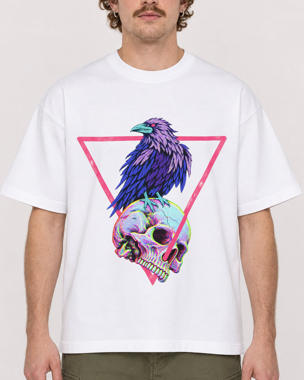 Mockup Boxy Heavyweight Tee White male close-up 09